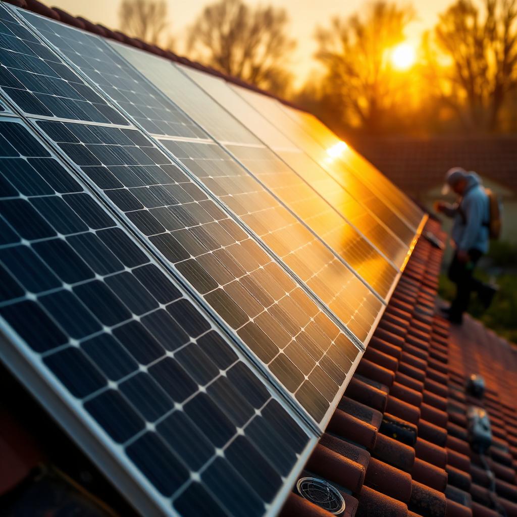 Pose de panneaux solaires en surimposition par un artisan